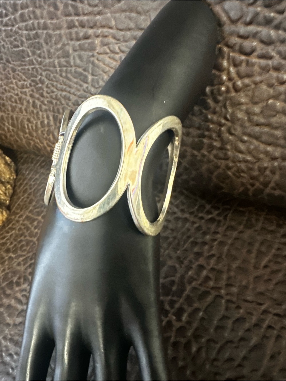 Silver-Tone Open Circle Cuff Bracelet - Women Jewelry